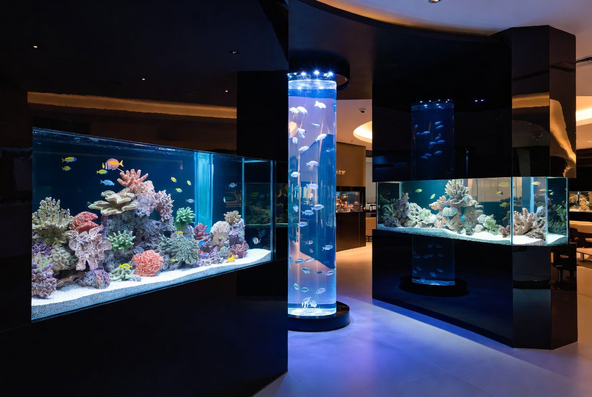 定制亚克力水族箱设计灵活性展示柜